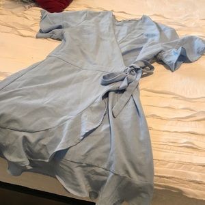 Baby blue wrap dress